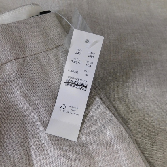 NWT!! J. CREW Wide Leg Essential Pants Flax Linen Pleated Preppy Summer Size 10 - Picture 14 of 16